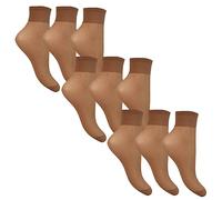Undercover Ladies 15 Denier Sheer Anklets Chiffon 9 Pairs (3 Packs)