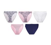 Undercover Ladies 5 Pack High Leg Briefs BR377 Pink/Navy Animal Print 16