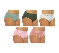 Undercover Ladies 5 Pack High Leg Briefs BR378 Lace Front Mix 14