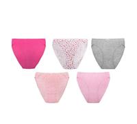 Undercover Ladies 5 Pack High Leg Briefs BR772 Pink Floral Mix 14
