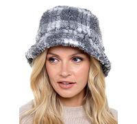 Undercover Ladies Check Borg Bucket Hat GL897 Grey