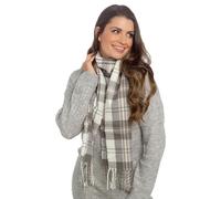 Undercover Ladies Foxbury Check Scarf GL581A Cream/Grey Check