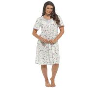 Undercover Ladies Jersey Poly Cotton Cotton Short Sleeve Floral Nightie LN2059 Purple 30-32