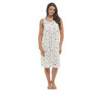 Undercover Ladies Nightie | Sleeveless or Sleeveless Summer Nightdress | Jersey Poly Cotton-Cotton Floral Print Sleepwear | Sizes 10-12 to 30-32 | Pink & Blue
