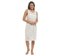 Undercover Ladies Nightie | Sleeveless or Sleeveless Summer Nightdress | Jersey Poly Cotton-Cotton Floral Print Sleepwear | Sizes 10-12 to 30-32 | Pink & Blue