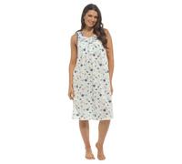 Undercover Ladies Nightie | Sleeveless or Sleeveless Summer Nightdress | Jersey Poly Cotton-Cotton Floral Print Sleepwear | Sizes 10-12 to 30-32 | Pink & Blue