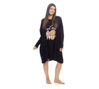 Undercover Ladies Oversized Sleep Long Sleeve T-Shirt LN449 Black Sloth
