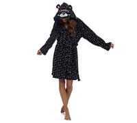 Undercover Ladies Panda Dressing Gown LN1669 Black 16-18