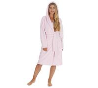 Undercover Ladies Plain Fleece Hooded Robe 34B1682 Pink L