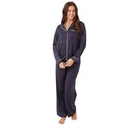 Undercover Ladies Satin Long Pyjamas IN38399 Deep Indigo 14-16