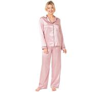 Undercover Ladies Satin Long Pyjamas IN38764 Crepe Pink 18-20
