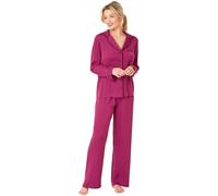 Undercover Ladies Satin Long Pyjamas IN38768 Magenta 22-24