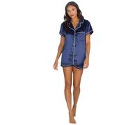 Undercover Ladies Satin Short Pyjamas 34B2111 Navy 22-24