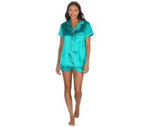 Undercover Ladies Satin Short Pyjamas 34B2111 Teal 22-24