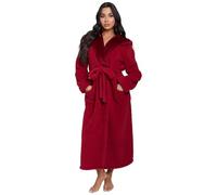 Undercover Ladies Sherpa Hooded Maxi Robe 794078 Burgundy L