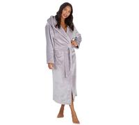 Undercover Ladies Shimmer Fleece Hooded Robe 34B2084 Silver Grey L