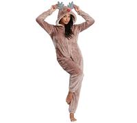 Undercover Ladies Soft Fleece Hooded Animal 3D Novelty All In One Zip Up Onesie