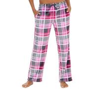 Undercover Ladies Soft Fleece Lounge Pants 34B2013 Pink/Grey Check L