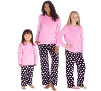Undercover Ladies Soft Fleece Pyjamas 34B2139 Pink/Navy Hearts L