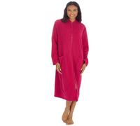 Undercover Ladies' Soft Fleece Zip Dressing Gown with Satin Trim, Zipped Robe UK 10-28, Rose, Purple, Blue, Lilac & Pink