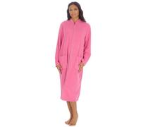 Undercover Ladies' Soft Fleece Zip Dressing Gown with Satin Trim, Zipped Robe UK 10-28, Rose, Purple, Blue, Lilac & Pink