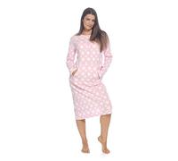 Undercover Ladies Soft Touch Polar Fleece Classic Long Sleeve Nightie with Button Placket Cosy Winter Nightdress
