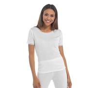undercover lingerie 2 Pack Womens Thermal Short Sleeve Vest White Small