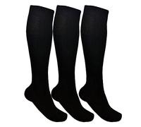 undercover lingerie 6 Pairs Mens Long Hose 100% Cotton Socks Black