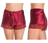 undercover lingerie F58 Womens Luxury Satin French Knickers Claret XXOS
