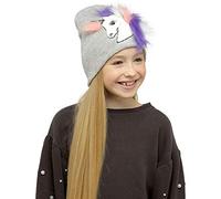 Undercover Lingerie Girls Fluffy Unicorn Beanie Hat GL932 Grey 3-5 Years