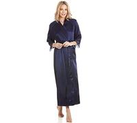 undercover lingerie J50 Womens Luxury Satin Laced Dressing Gown Navy WMS