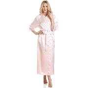 undercover lingerie J50 Womens Luxury Satin Laced Dressing Gown Pink OS