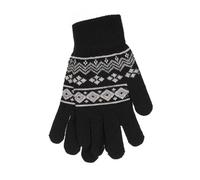 undercover lingerie Ladies Glitter Fairisle Knitted Gloves GL540A Black