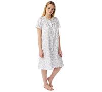 undercover lingerie Ladies Short Sleeve Floral Button Nightie MN12 Lilac Sprig 28-30