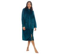 undercover lingerie Ladies Waffle Fleece Zip Robe 34B2104 Teal 22-24