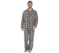 undercover lingerie Mens Brushed Cotton Pyjamas HT018 Dark Grey Check L