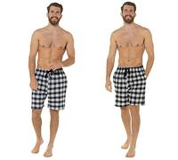 undercover lingerie Mens Foxbury 2 Pack Shorts HT241 Navy/Black Check M