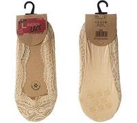 Undercover Ltd 3 Pairs Womens Tom Franks Lace Liners SK432 Natural