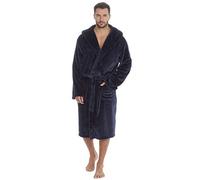 Undercover Mens Pierre Roche Polished Fleece Dressing Gown 31B1483 Navy Large