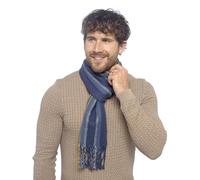 Undercover Mens Stripe Scarf GL1302 Blue/Yellow/Navy