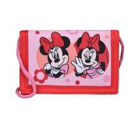 Undercover Minnie Mouse Kids Pink Red Flower Polka Dot Neck Pouch 9 x 2 x 13 cm Purse with Cord for Travel