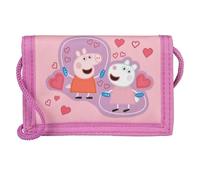 Undercover Peppa Pig Wallet and Neck Pouch with Velcro Closure and Zip, Wallet Cord, Note Compartment and Coin Pocket for Kids, Boys and Girls