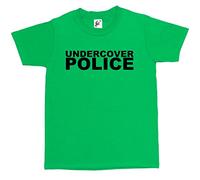 Undercover Police Fancy Dress Copper Old Bill Kids Boy Girl Cotton Short Grass Green Sleeve T-Shirt - Size 9-11 Years