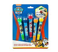 Undercover PPAT0743 - Set of 5 Coloured Fibre-Tip Pens and Stamps, Paw Patrol
