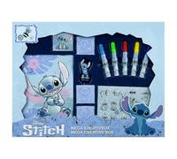 Undercover Stitch Mega Creative Box - Creativity, Crafts, Children - Fibre Tip Pens, Sticker Sheet, Colouring Book, Stamp, Blue