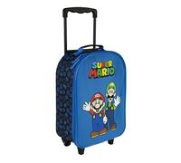 Undercover - Super Mario Children's Trolley - Spacious Main Compartment - Ideal Travel Companion - Adjustable and Fixable Telescopic Pole, Blue, Children's Trolley with 2 Wheels