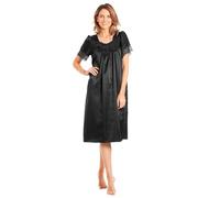 Undercover Womens Satin/Lace Short Sleeve Nightdress N56 Black WMS 10-12