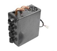 Underdash Car Auxiliary Heater, 12V 24V Copper Tube Heating Core with 4-Port Airflow for Truck Lorry Cabin Warmth, Footwell Defroster and Windscreen Demister Blower(12V)