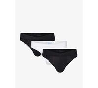 Underdays Womens White/black Brand-print Pack of Three Stretch-woven Thongs Xl