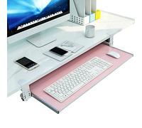 Underdesk Drawer Orga with Sliding Rails Easy Install Wood Shelf No Drill Mouse & Wrist Support SpaceSaving Design for Efficient Workspace.